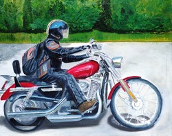 Olajfestmény: A Harley Davidson festő: Gyebrovszki Tamás