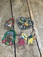 Old hand-painted Easter decorations made of metal
