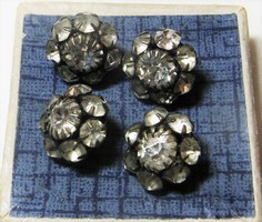 4 antique button buttons decorated with polished stones