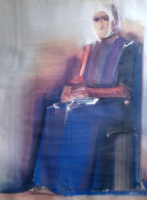 Pető János: Ülő nő (75×59 cm) tempera, 1983, zsürizett mű