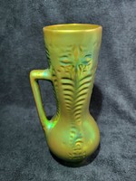 Zsolnay: eozin - folk vase with ears - retro, marked, flawless.