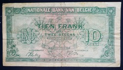 Belgium 10 Francs 1943 F
