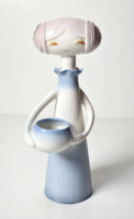 Rare aquincum porcelain figurine / aquazur girl with bowl