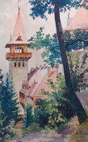 Mátraháza street scene (42x32cm) watercolor