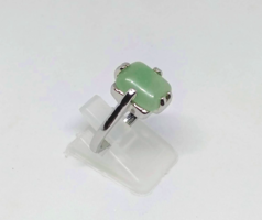Ring with green aventurine stone, filled with 925 silver