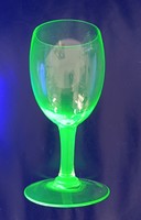 Uranium glass stemmed glass 12.5cm