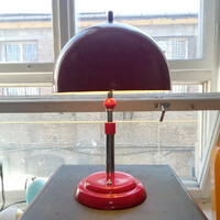 Art deco - Bauhaus 2 égős asztali lámpa króm - (sötét)piros