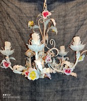 Az ősz romantikája vintage florentin csillár lámpa porcelán rózsa dísz pompás színek francia stílus