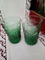 Green, green, French bourbon with lily, perfect glass with a cam at the bottom - 2 pcs
