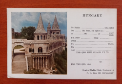 Budapest: fisherman's bastion radio amateur (qsl) postcard from the 1950s.