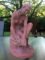 Zsigmond Strobl of Kisfaludi (1884-1975): after bathing. Terracotta, marked
