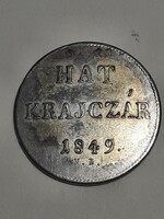 Szabadságharc 6 Krajcár 1849 N.B      1.