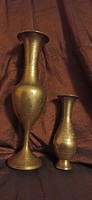 Antique engraved oriental copper vases