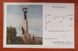Gellert Hill Statue of Liberty amateur radio (qsl) postcard from the 1950s.