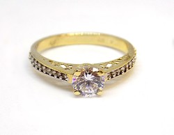 Köves arany soliter gyűrű (ZAL-Au109576)