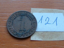 NÉMET BIRODALOM 1 PFENNIG Reichspfennig 1931 G,  Réz 121.