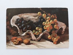 Old postcard 1919 kitchen still life postcard clam grape nut