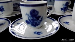 Mosa kék rózsás kávés csészék 6db együtt