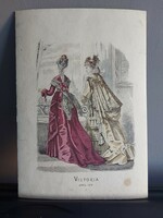 Lithograph supplement of Victoria's fashion magazine April 092, 1873