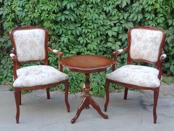 3-part salon set, table with 2 armchairs