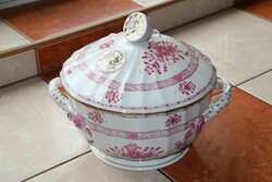 Herendi Waldstein 12-Person Soup Tureen with Lemon Tongs