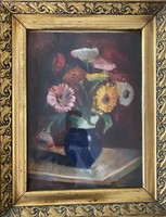 Krajcsovics Henrik akvarell virágcsendélet