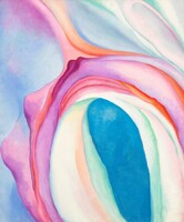Georgia o'keeffe pink and blue music 1918 abstract painting reproduction canvas, also on blinds!