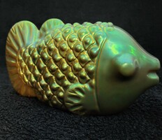 Nádor Judit: Bütykös hal - Zsolnay eozin, figurális szobor
