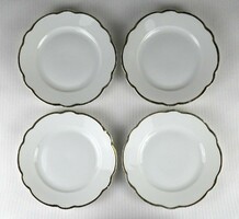 1K033 Old Gold-Trimmed MZ Altrohlau Porcelain Cake Set, 4 Pieces