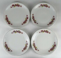 1K032 old lowland porcelain cake set with flower decoration, 4 pieces
