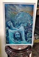 Shroud of Turin Jesus painting 72 x 52 cm