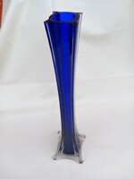 Blue thread vase blown glass