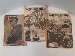 Old military newspapers, 3 tempo photo chronicles by Miklós Horthy