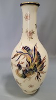 Zsolnay Főnix madaras kézzel festett váza