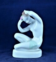 Charming, aquincum- porcelain nude statue, Budapest, ca. 1950!!!