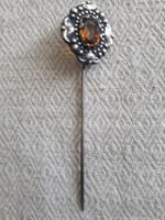 Garnet antique hat pin / scarf pin / brooch 800 silver