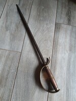Különleges kard formájú antik réz és vas piszkavas