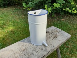 Old vintage blue white enameled 1 l wall tank enamel pot