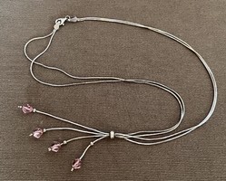 Silver necklace with stone pendants