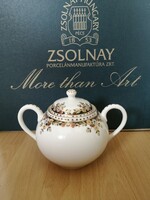 Zsolnay sissy sugar bowl with lid, large, for tea set, flawless, new