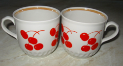 Pair of retro cherry mugs