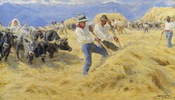 Krøyer - threshing - reprint