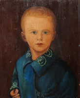 Children's portrait (oil, wood, 39x32 cm) Portrait of a little boy