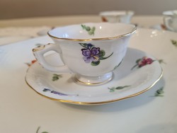 Herend pansy 1940 mocha set with serving bowl