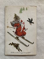 Old Christmas postcard, drawing postcard - drawing by Tibor Gönczi