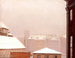 Krøyer - Koppenhágai tetők a hó alatt - reprint