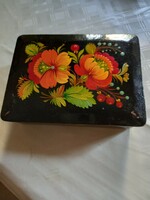 Hand-painted Russian lacquer box for accessories