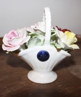Royal Doulton porcelán rózsás kosár [X-SAJT]