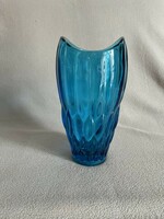 Retro Vaclav Hanus kék üveg váza Sklo Union Rudolfova üveggyár