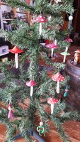 Handmade Christmas tree decorations with a retro effect, various types